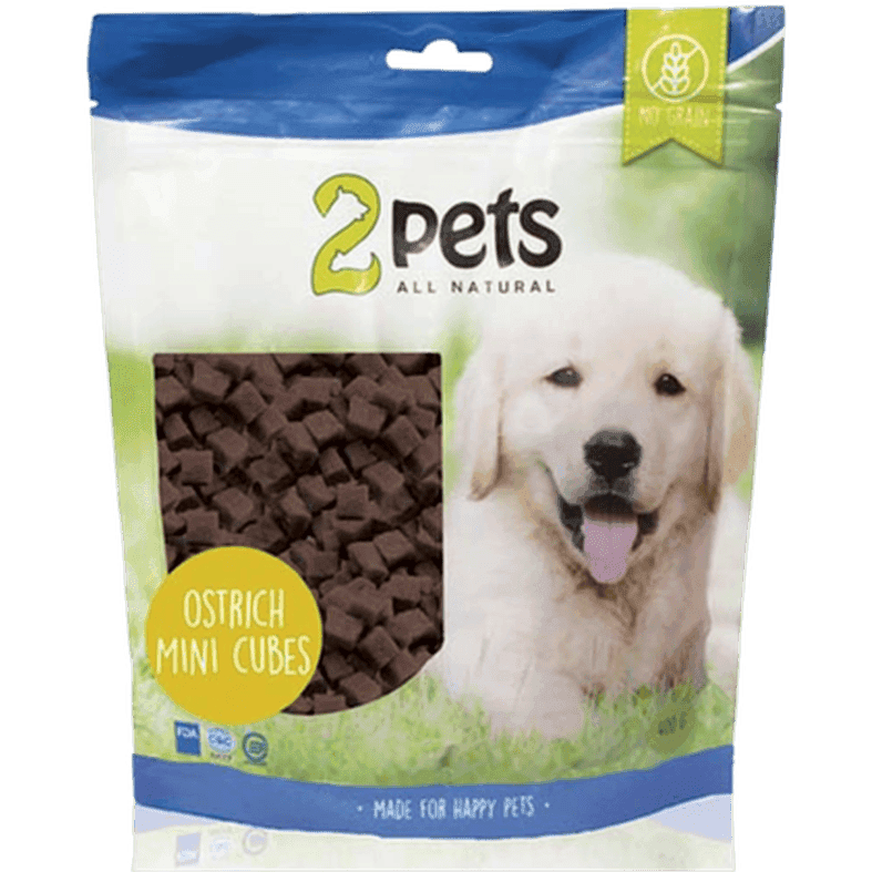 Dogsnack Ostrich Mini Cubes 100 g