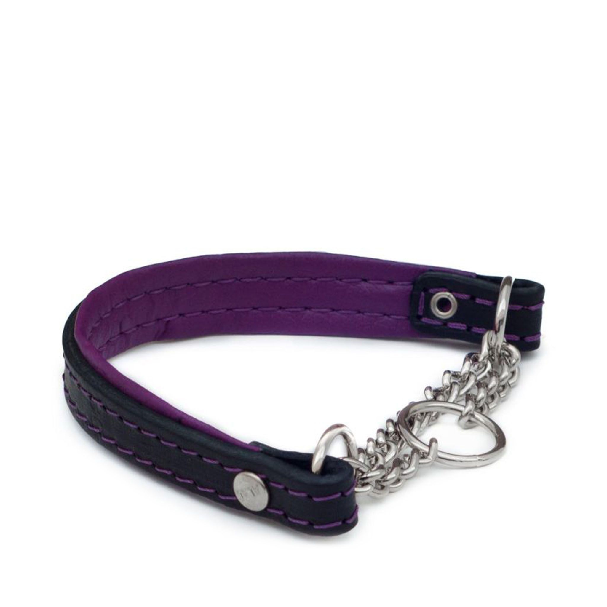 Alac Läderhalsband - Lila / 45 cm