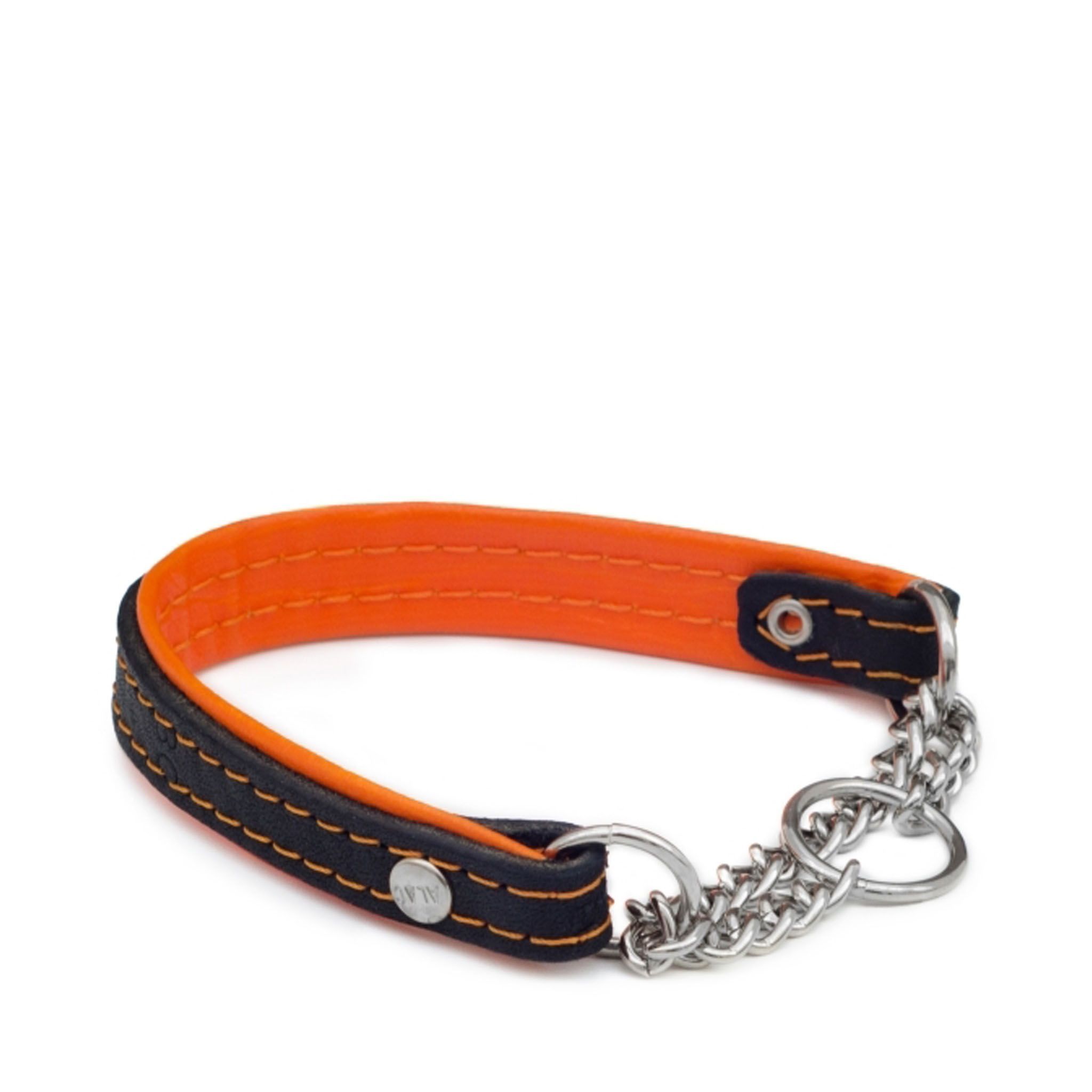Alac Läderhalsband - Orange / 30 cm