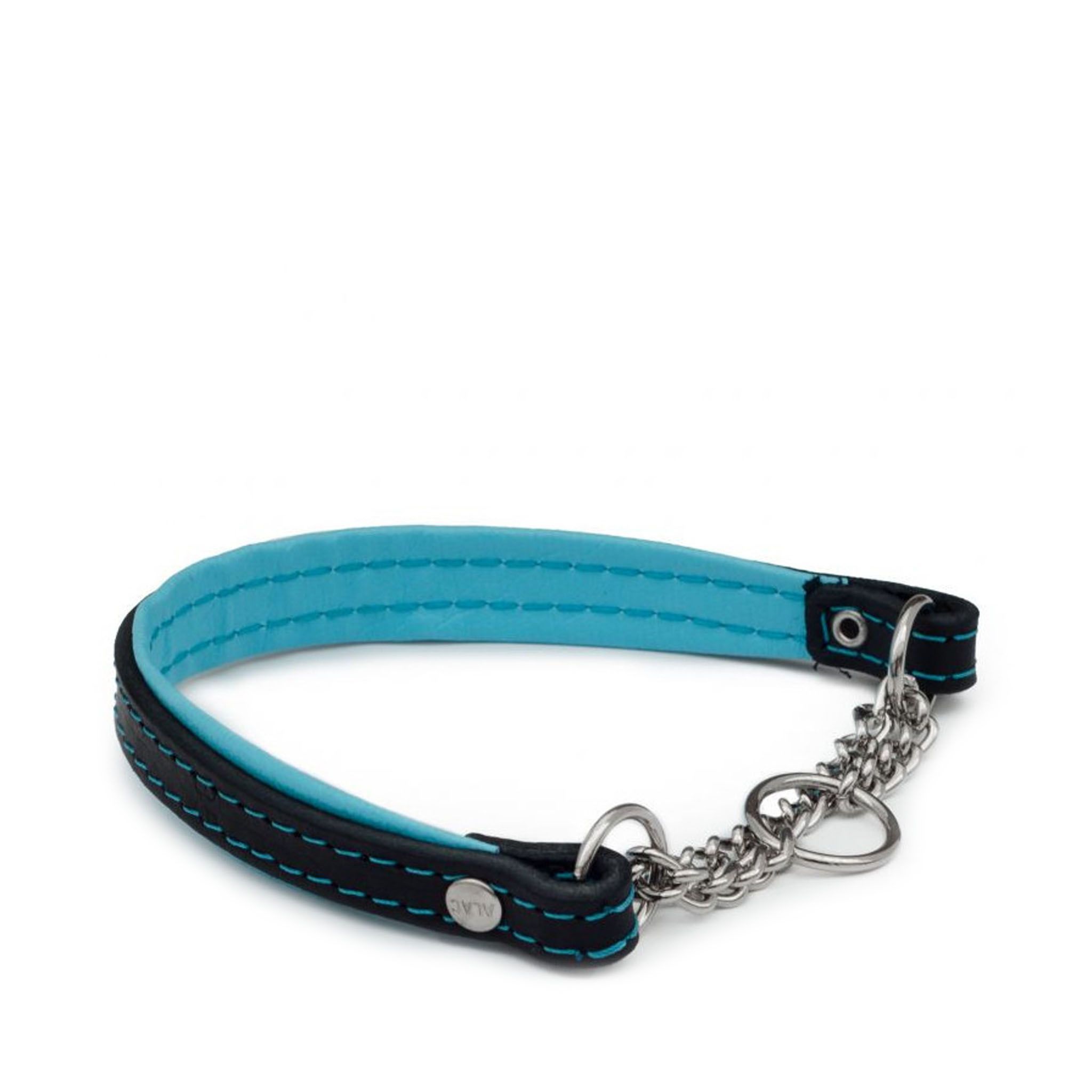 Alac Läderhalsband - Turkos / 45 cm