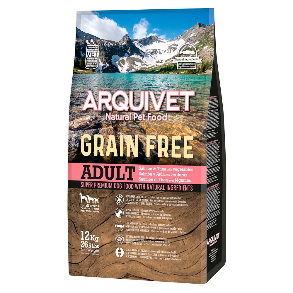 Arquivet Dog Grain Free med lax - 12 kg