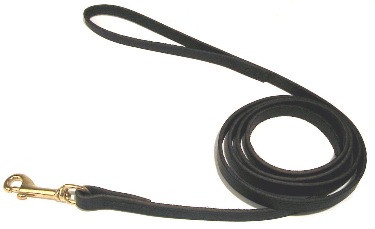 Alac Hundkoppel - Läder & Mässingshake (180 cm x 6 mm)