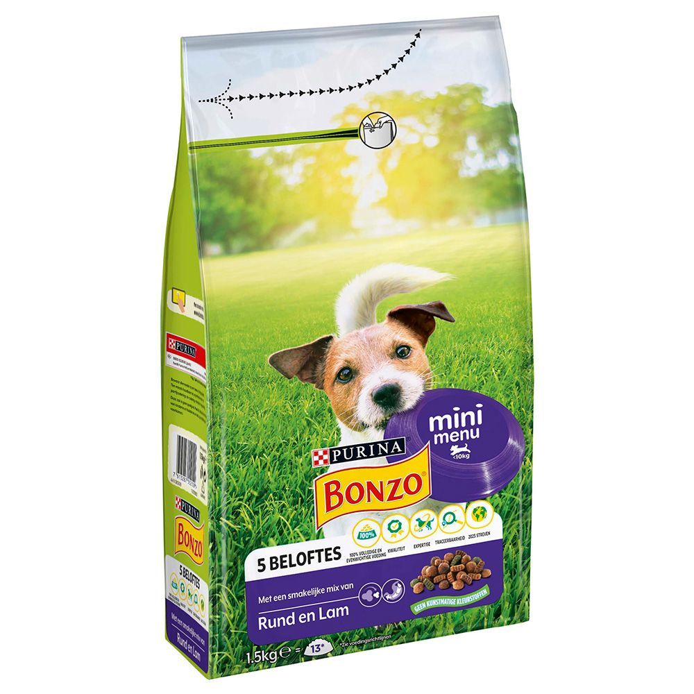 PURINA Bonzo Mini Meny med nötkött & lamm - 1,5 kg