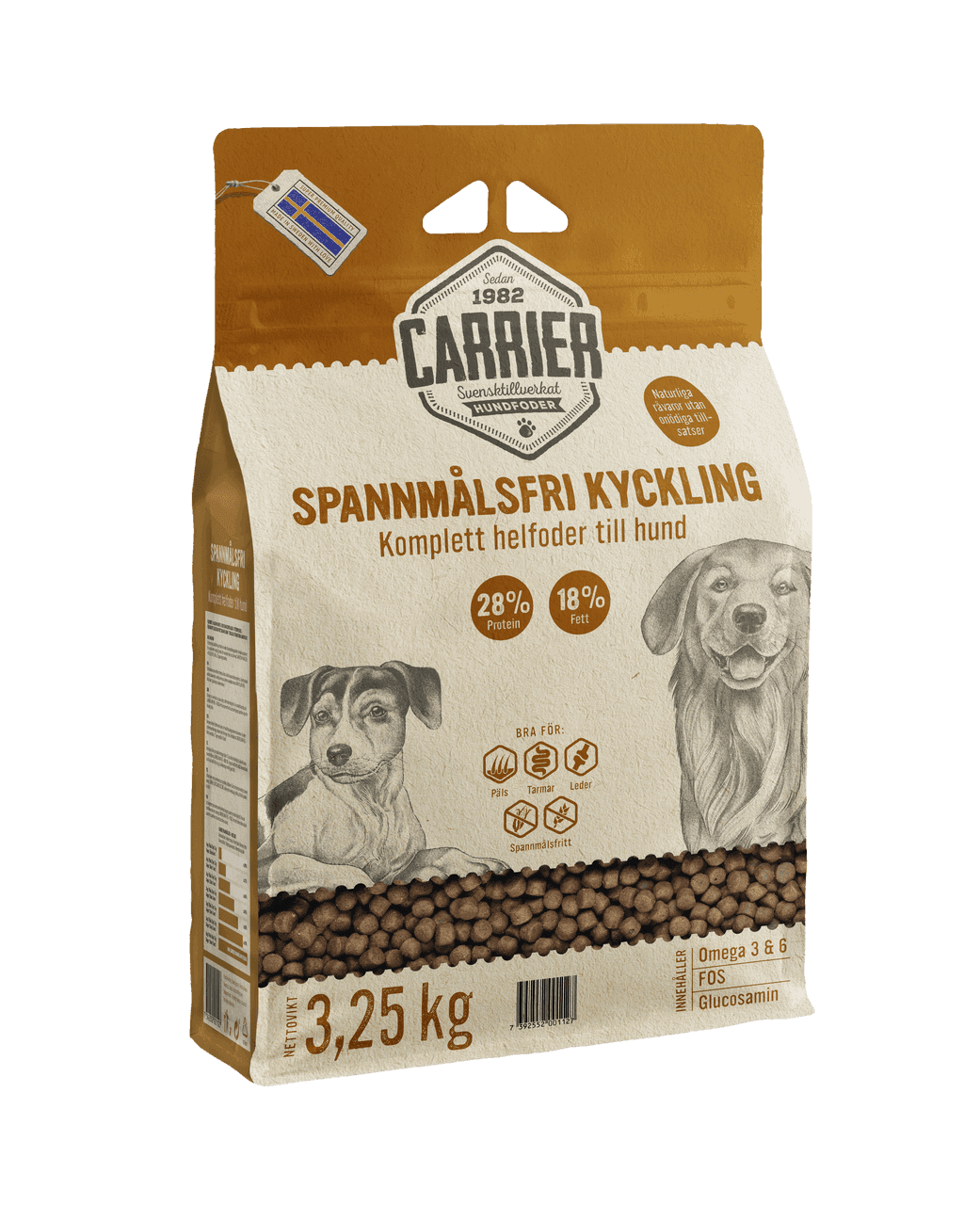 Spannmålsfri Kyckling Hundmat - 3,25 kg