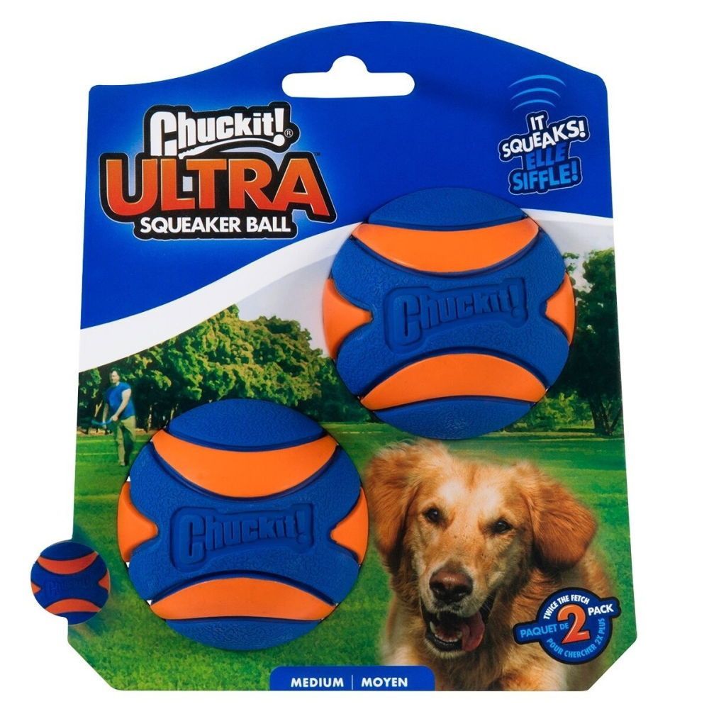 Chuckit Ultra Squeaker Hundbollar 2-pack (M)