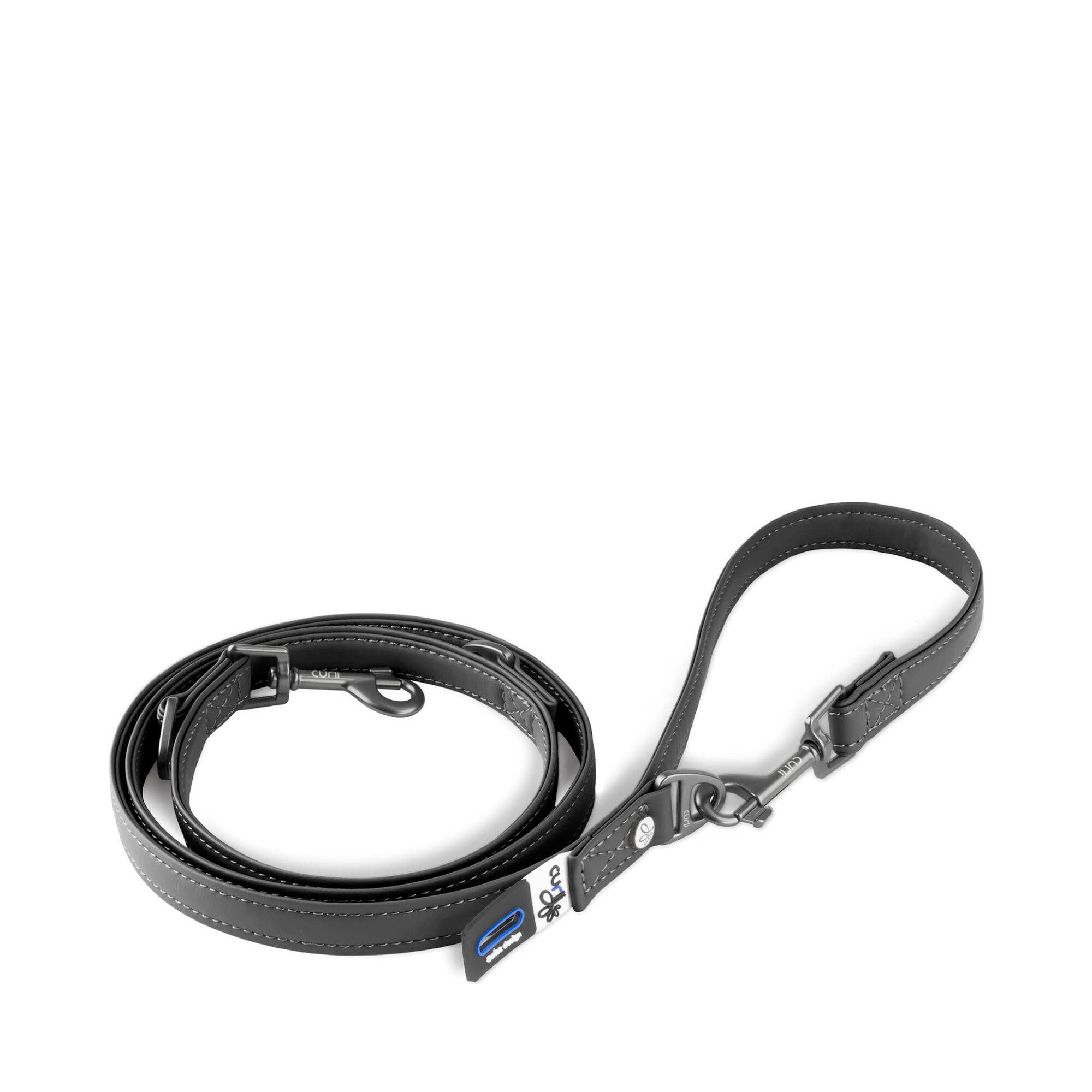 Curli Vegan Äppelläder Koppel Svart - 200 cm / 20 mm