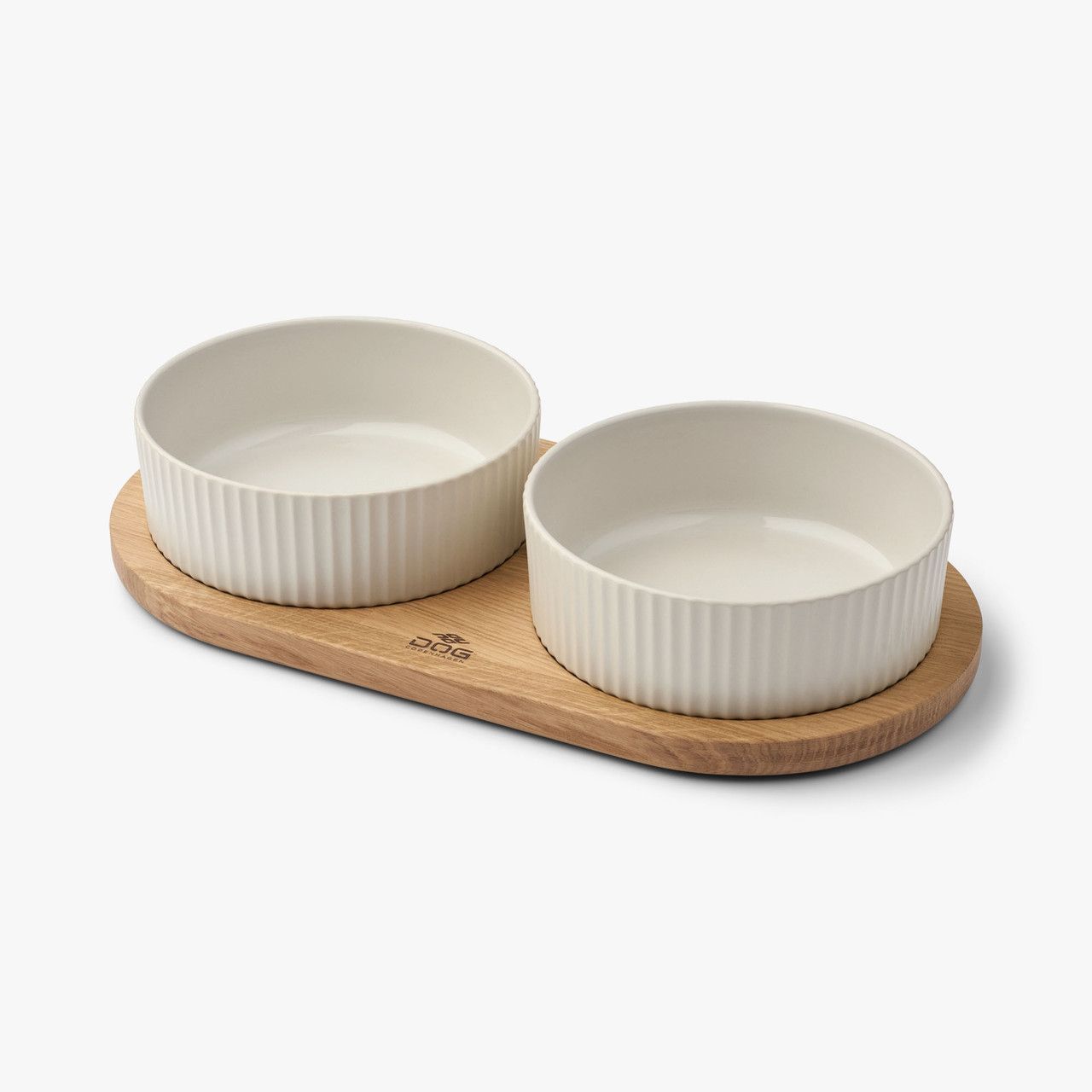 Kronborg Matbar för Hund - L / Off White/Oak