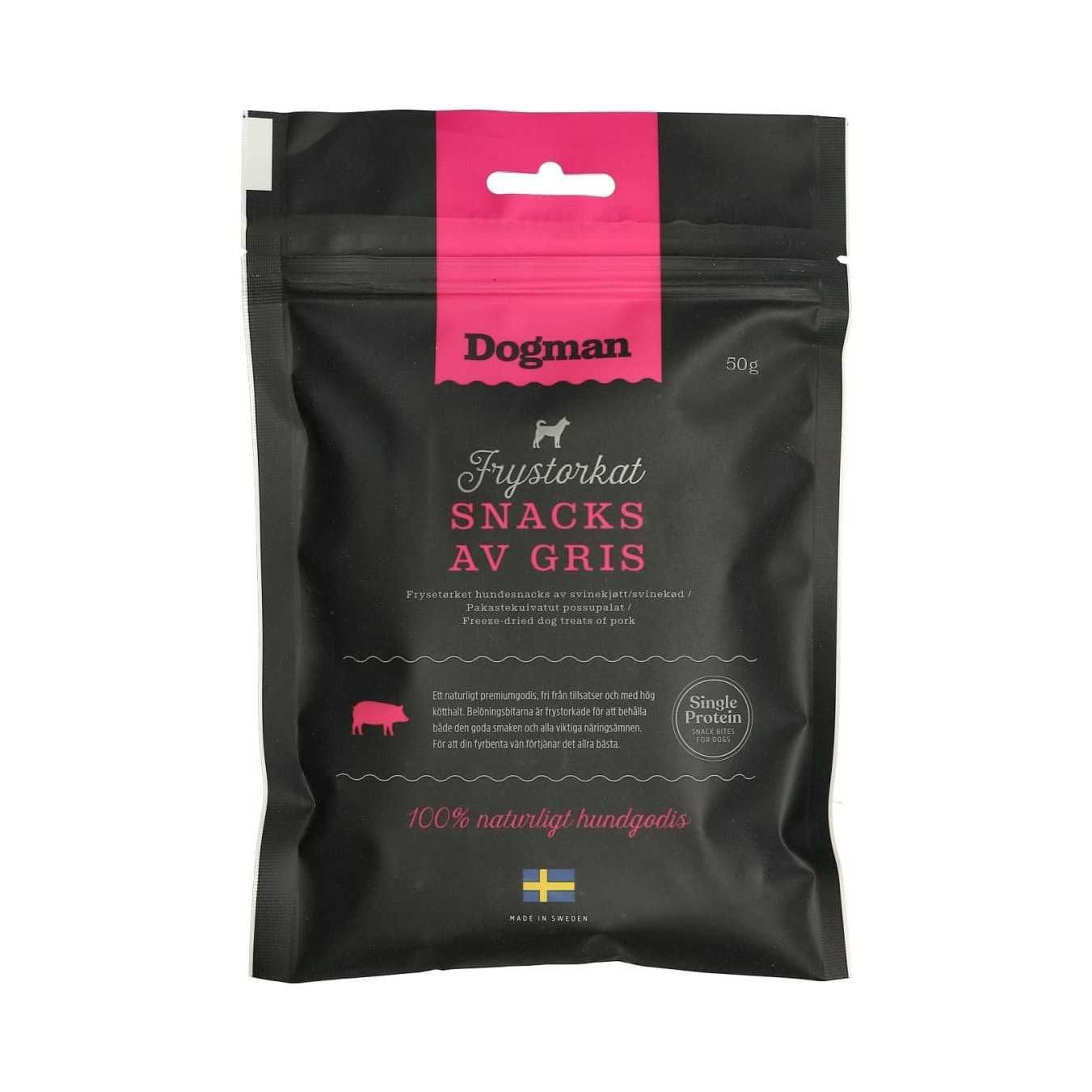Dogman Frystorkat Snacks av Gris - 50 g