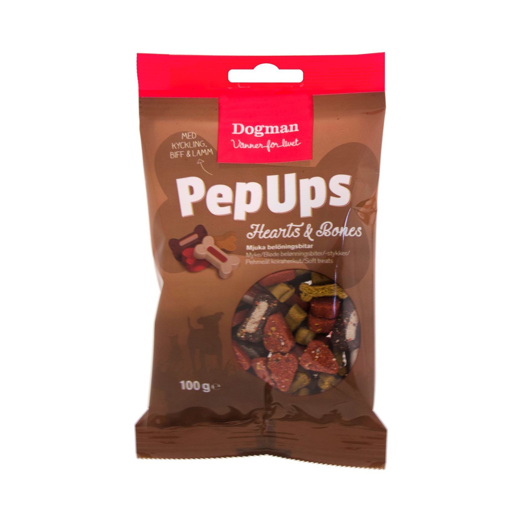 Dogman Pepups - Hearts & Bones 3-smak / 100 g