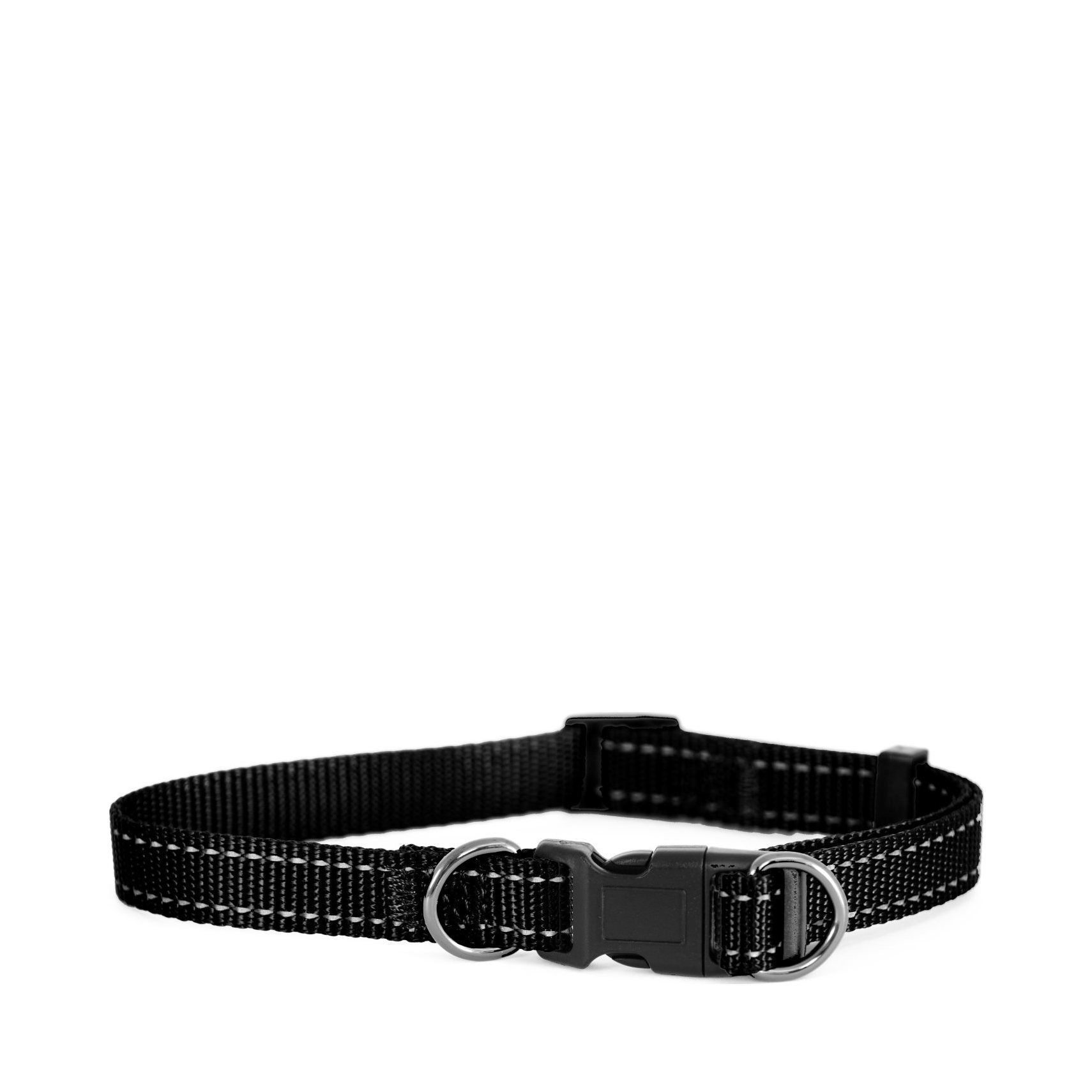 Iris Nylonhalsband - Svart / 38-66 cm / 25 mm