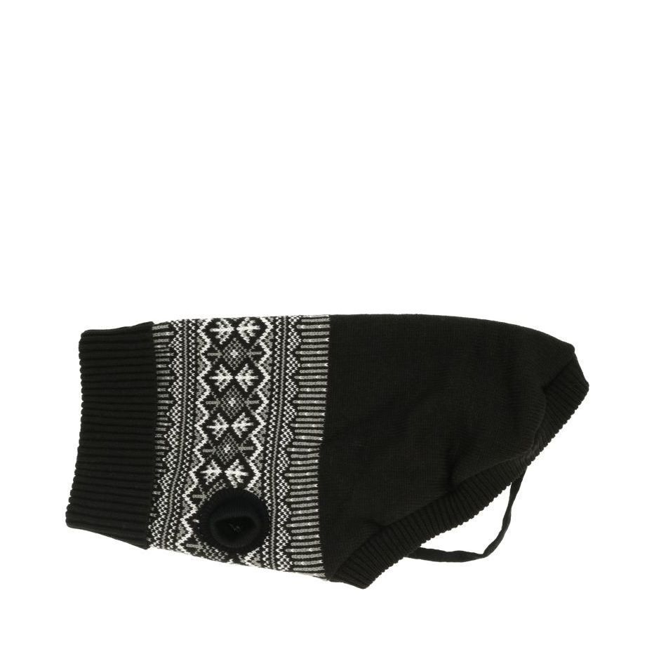 Iselin Stickad Hundtröja Svart - 20 cm