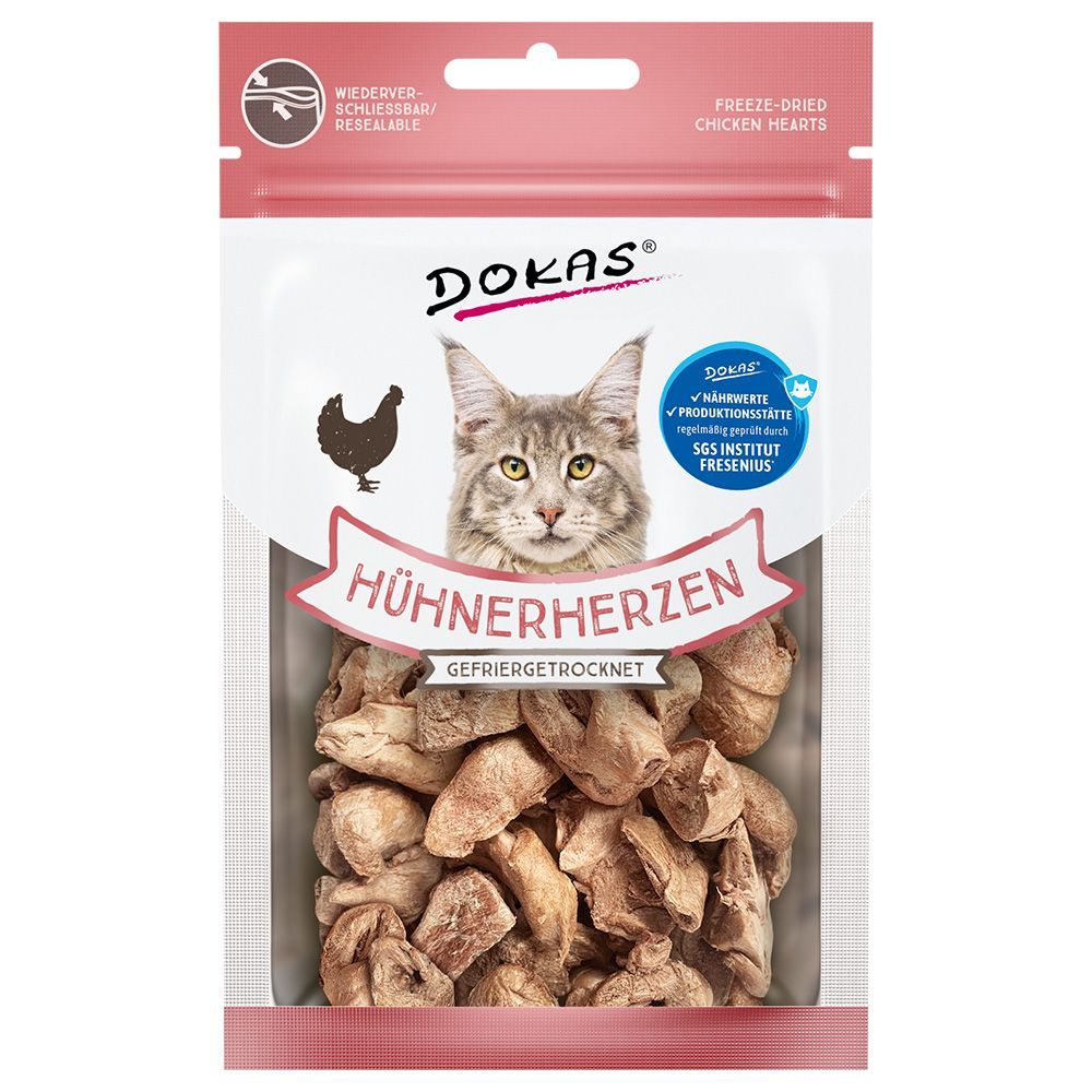 Dokas frystorkade kycklinghjärtan - 15 g