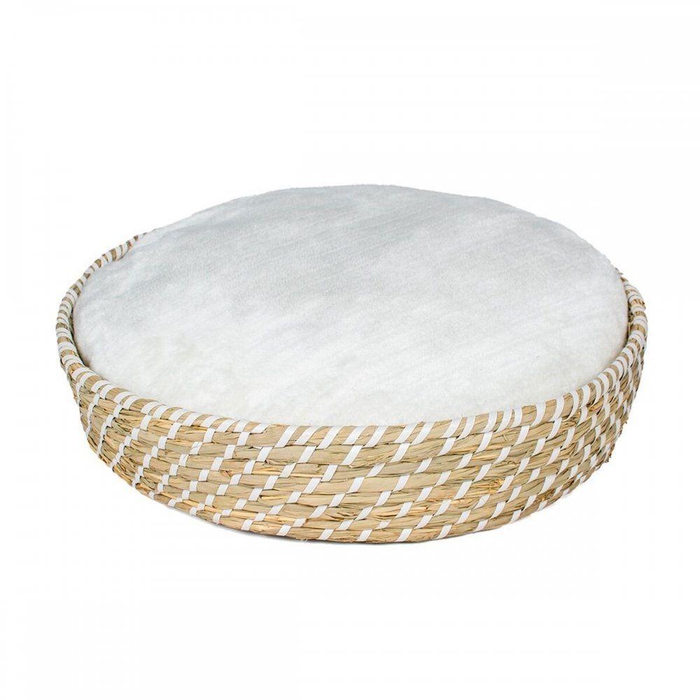 Duvo+ Boho Rund Hundkorg med Dyna Vit (M)