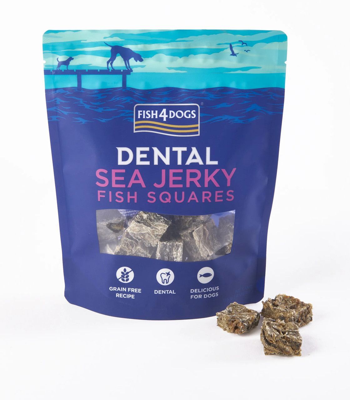 Jerky Fish Squares, Hundsnack - 115 g