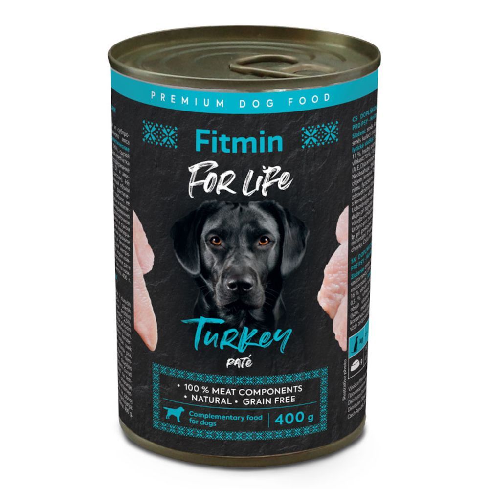 Fitmin Dog For Life, 6 x 400 g - Kalkon