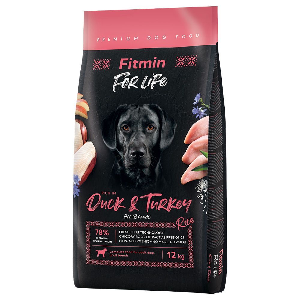 Fitmin Dog For Life med anka & kalkon - 12 kg