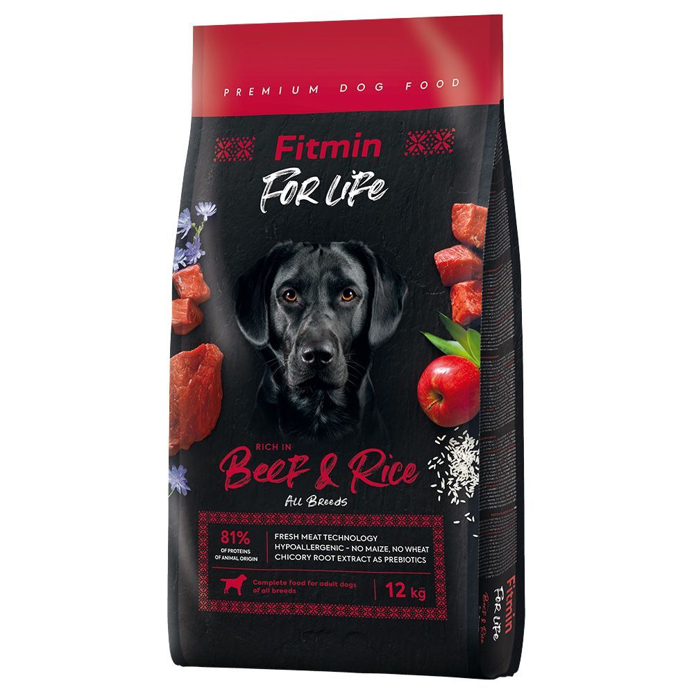 Fitmin Dog For Life med nötkött och ris - 12 kg