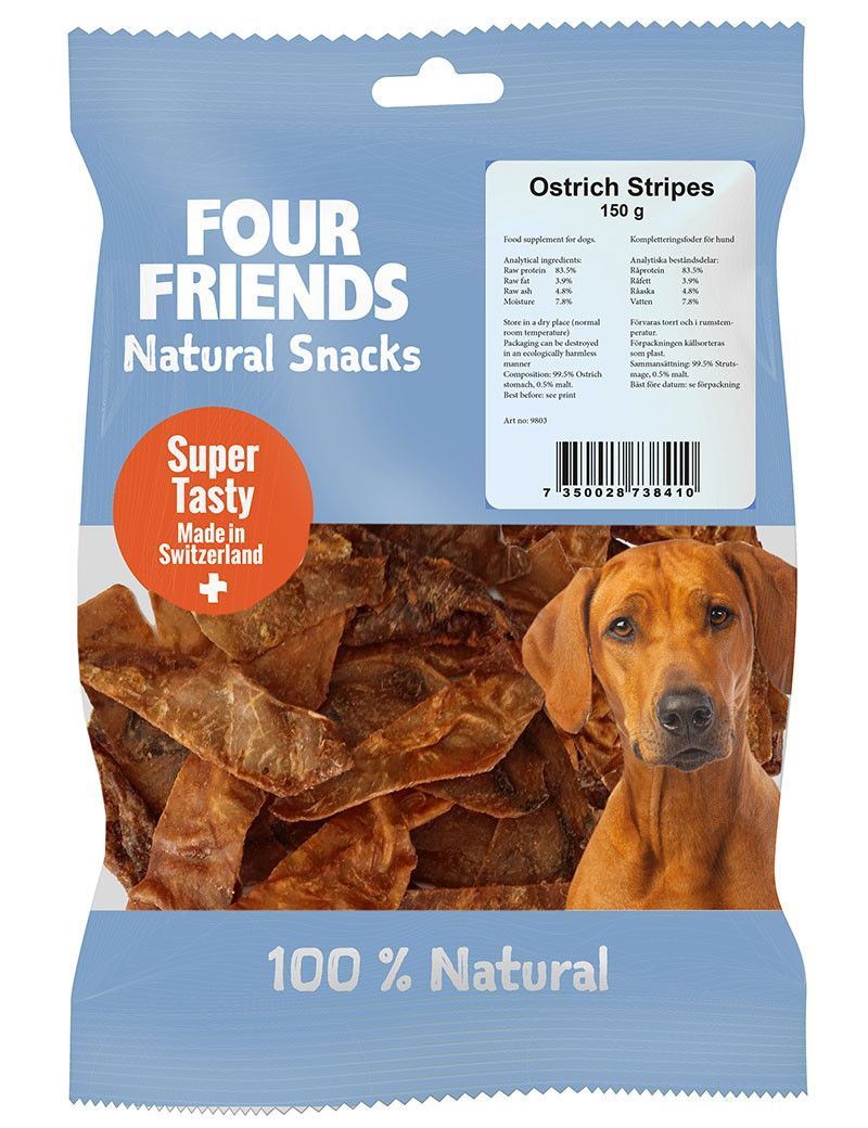 Ostrich Stripes hundgodis - 500 g