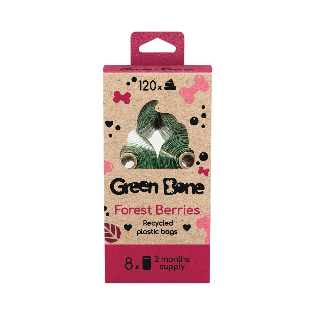 120-pack Green Bone bajspåsar - Forest