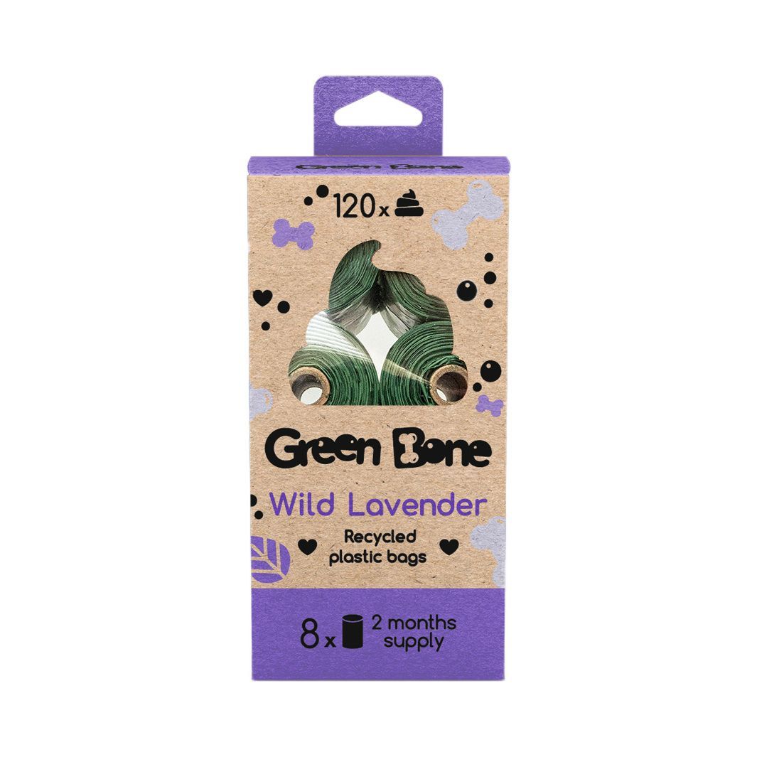 120-pack Green Bone bajspåsar - Lavender