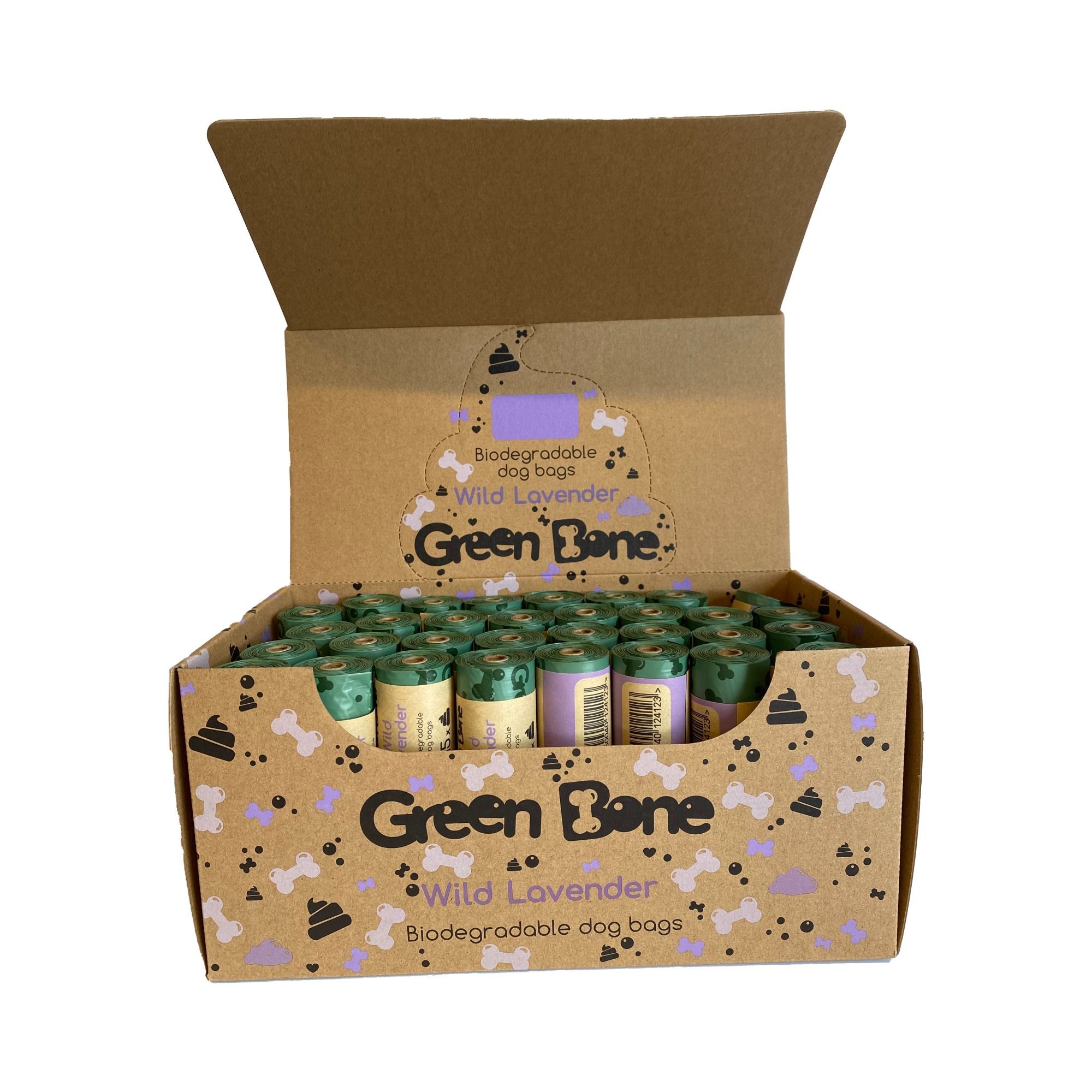 960-pack Green Bone bajspåsar - Lavender
