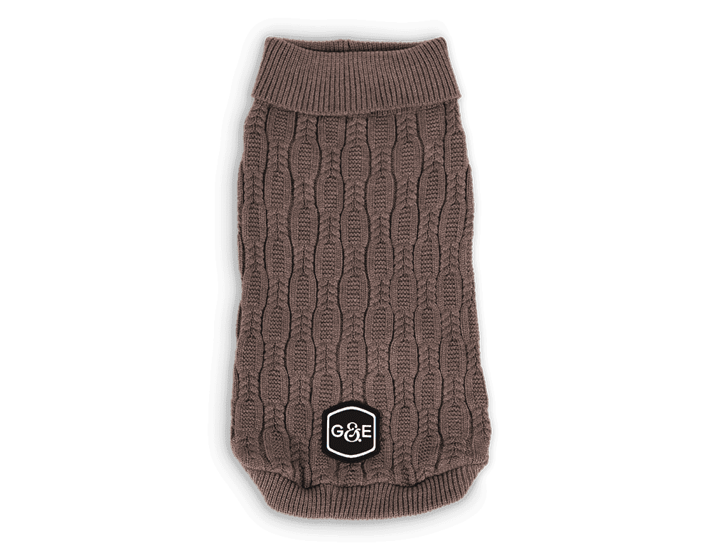Stickad tröja Comfort, 35cm, Brun