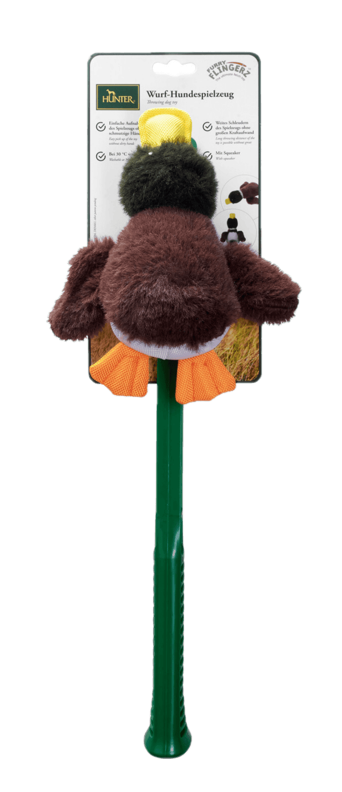 Dog Toy Flingerz Furry Duck With Launcher