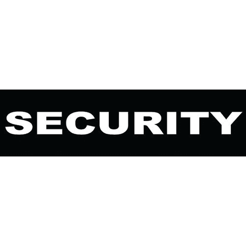 "Security" kardborremärke (80x20 mm)