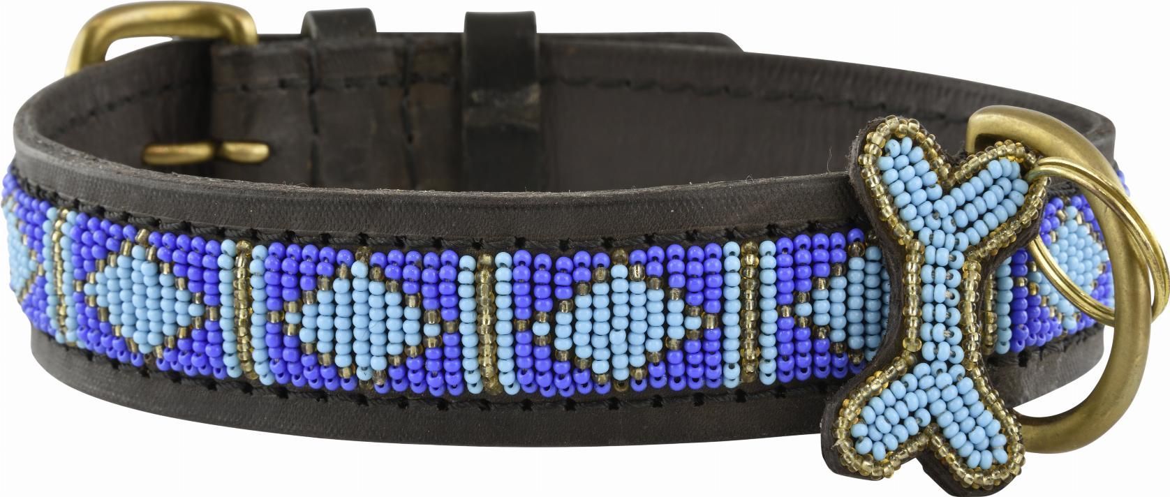 Kampuni Handgjort Hundhalsband Rafiki - Blå (M)