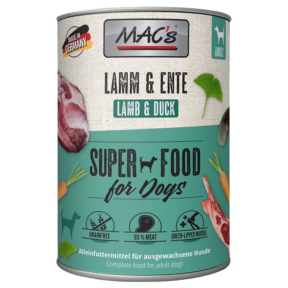 Ekonomipack: MAC's Adult 12 x 400 g - Lamm & anka