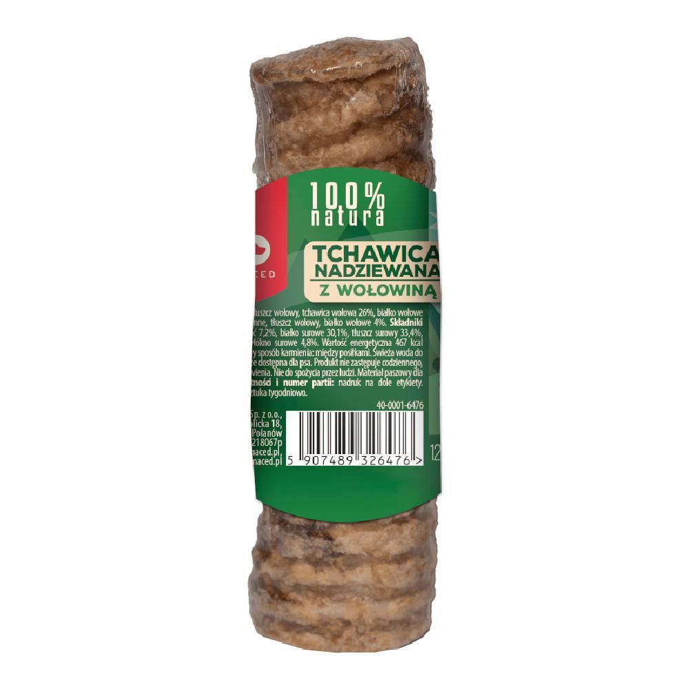 Maced fylld trakea från nötdjur - 120 g