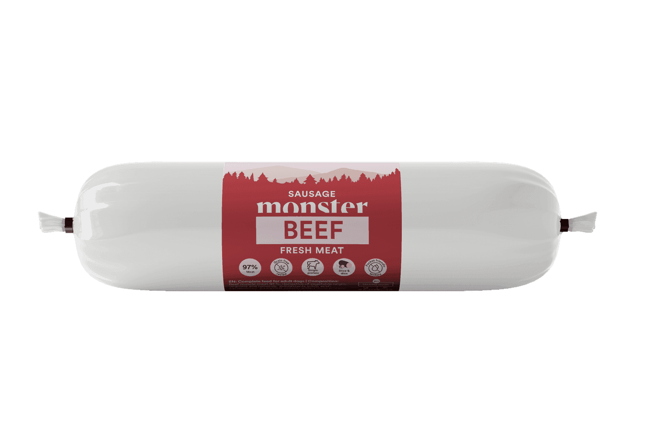 Dog Sausage Beef Hundfoder - 12 x 400 g
