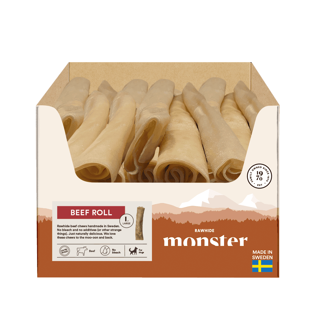 Monster Hundgodis Rawhide Beef Roll - Large