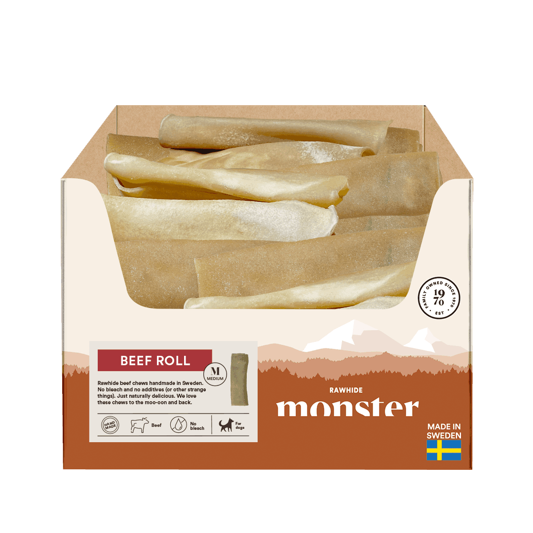 Monster Hundgodis Rawhide Beef Roll - Medium