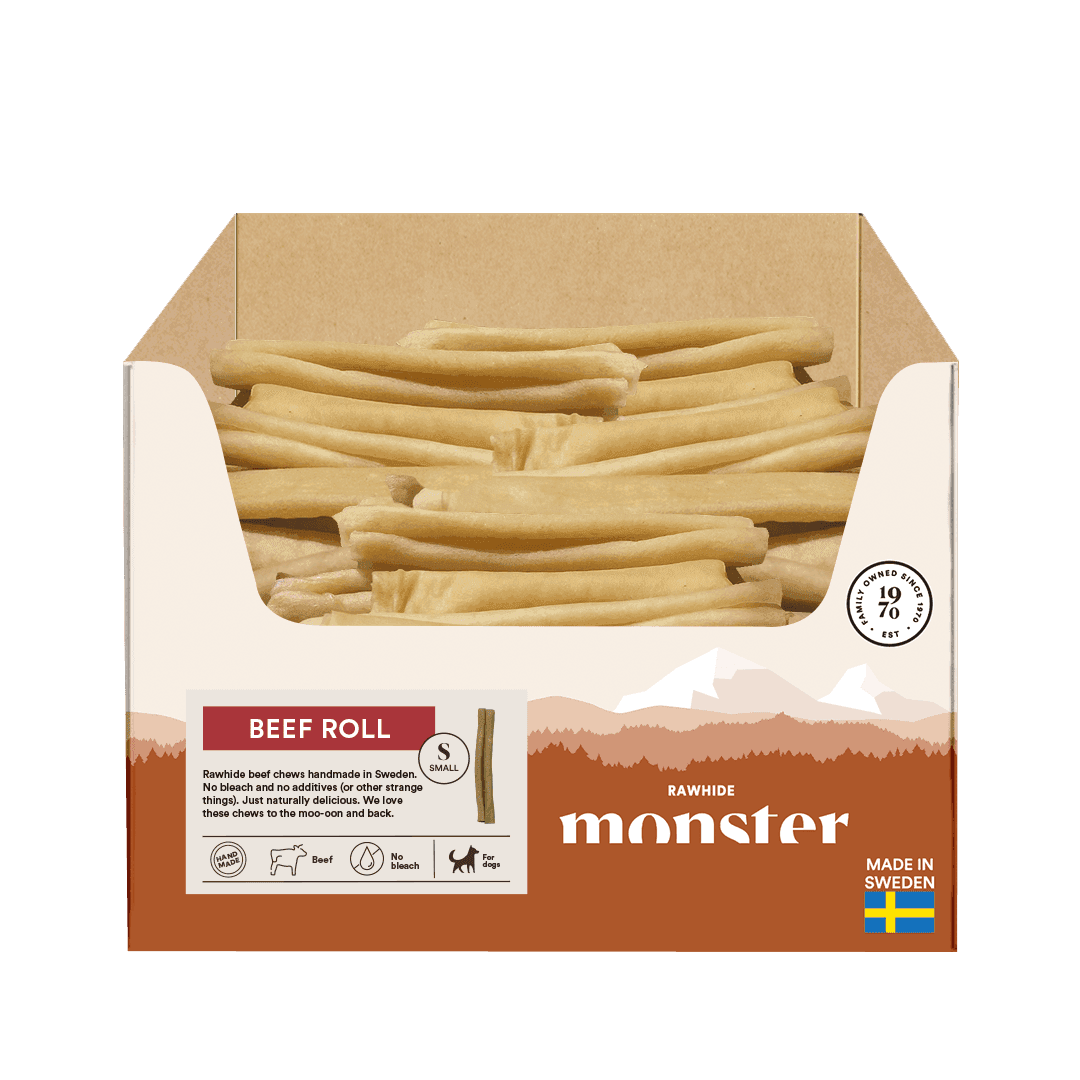 Monster Hundgodis Rawhide Beef Roll - Small