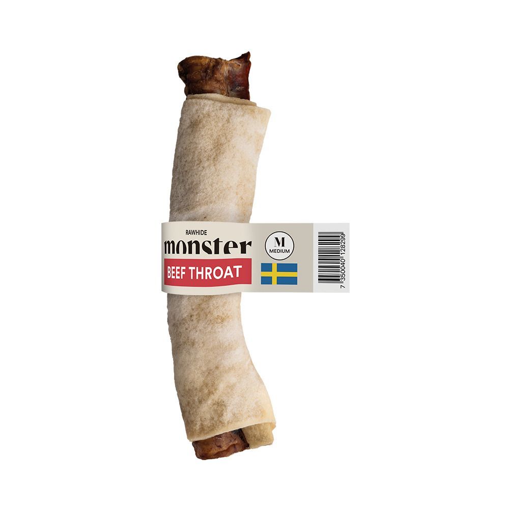 Monster Rawhide Beef Filled Throat - Medium