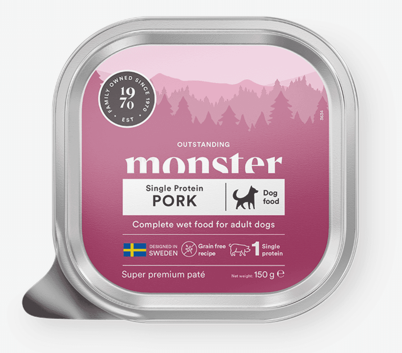 Våtfoder Paté med Fläsk för Hund - 12 x 150 g