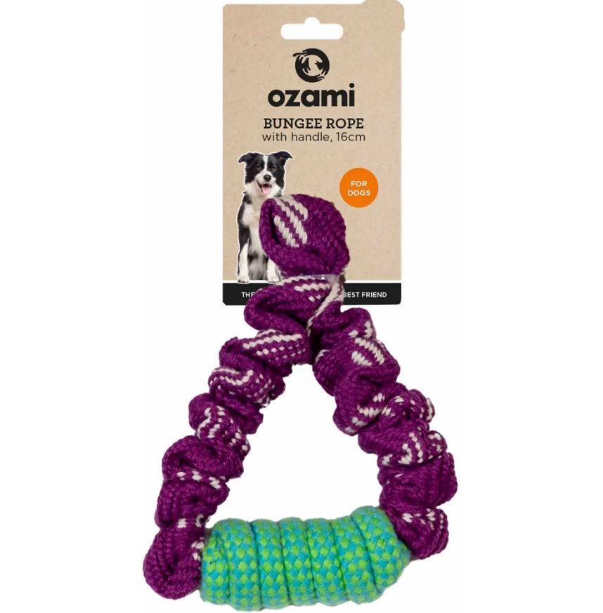Ozami Hundleksak  Bungee Rope med Handtag 16cm