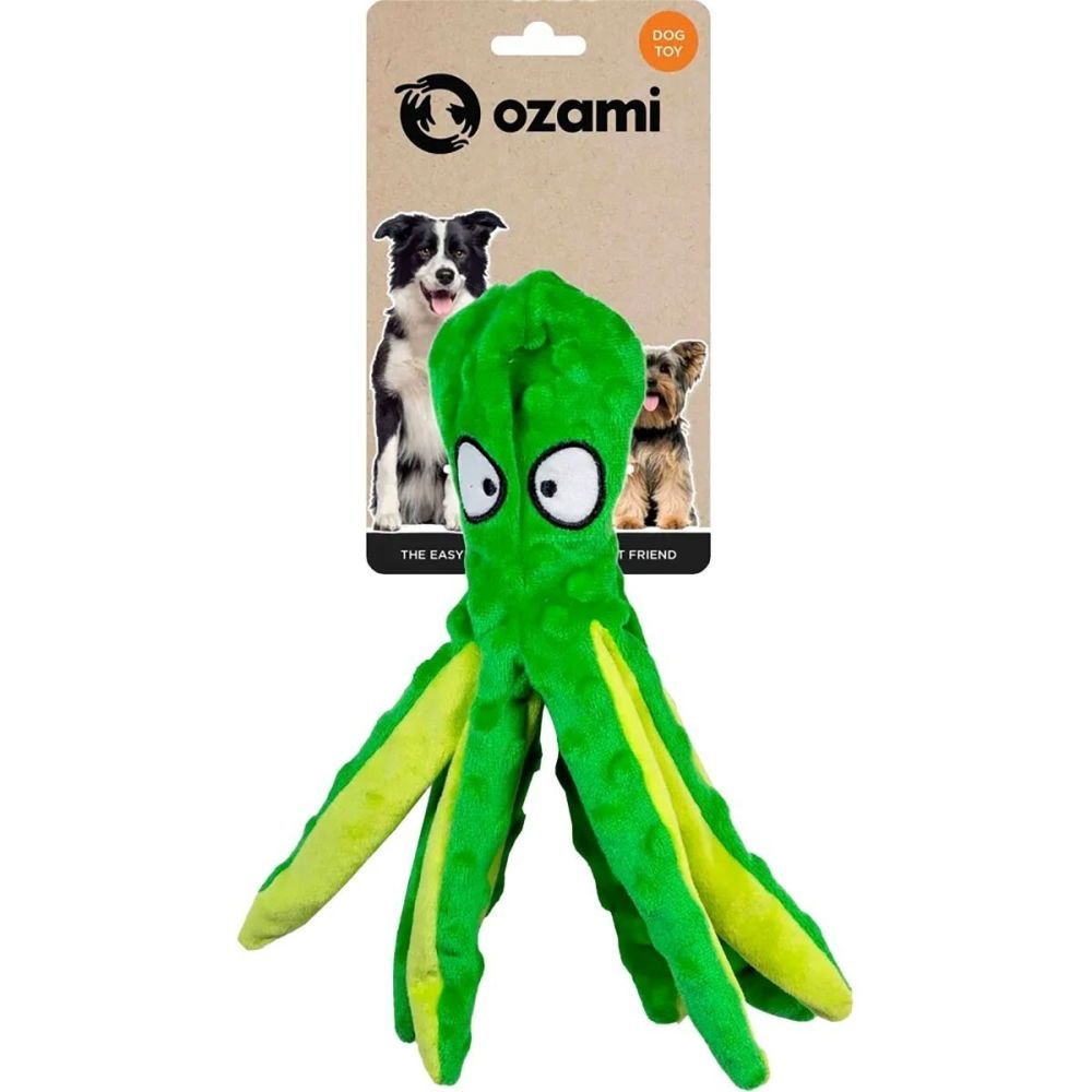 Ozami Prasslande Hundleksak Bläckfisk 33 cm (Grön)