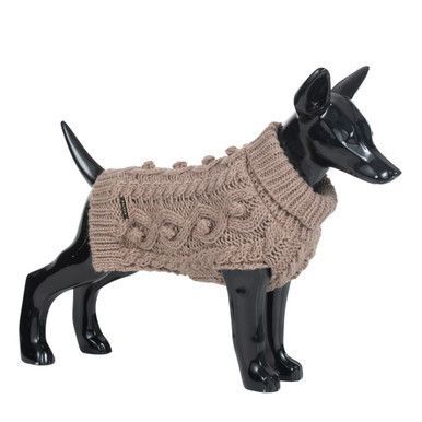 Handstickad tröja för hund, Beige - 40