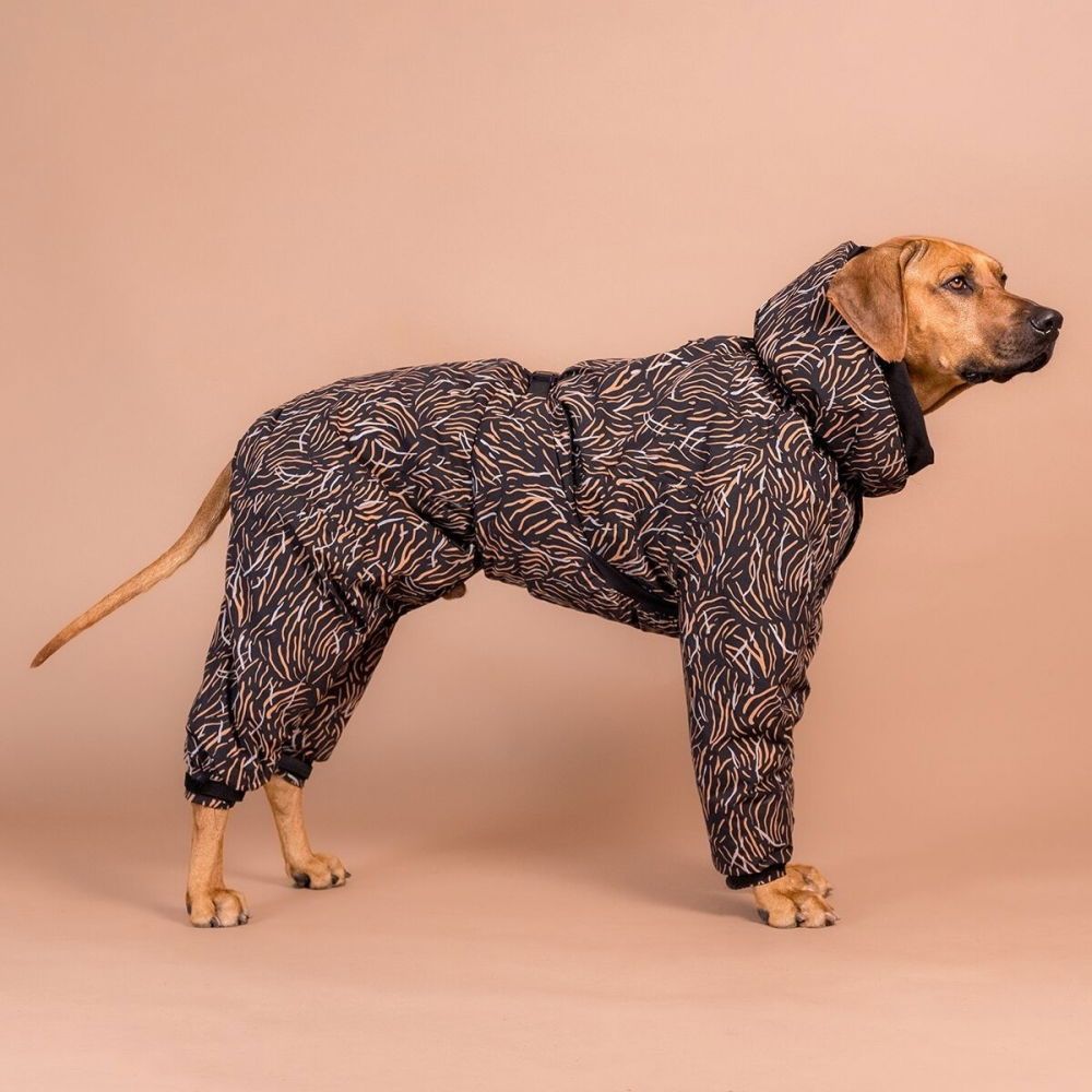 PAIKKA Vinteroverall till Hund Svart/Brun (25)
