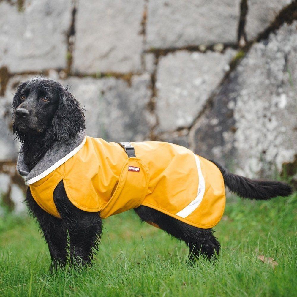Pomppa Kevyt Regntäcke Hund Gul (75 cm)