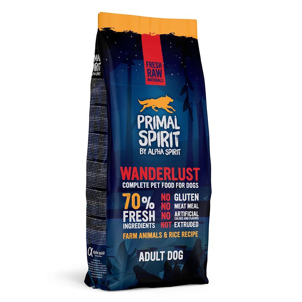 Primal Spirit 70% Wanderlust hundfoder - 12 kg