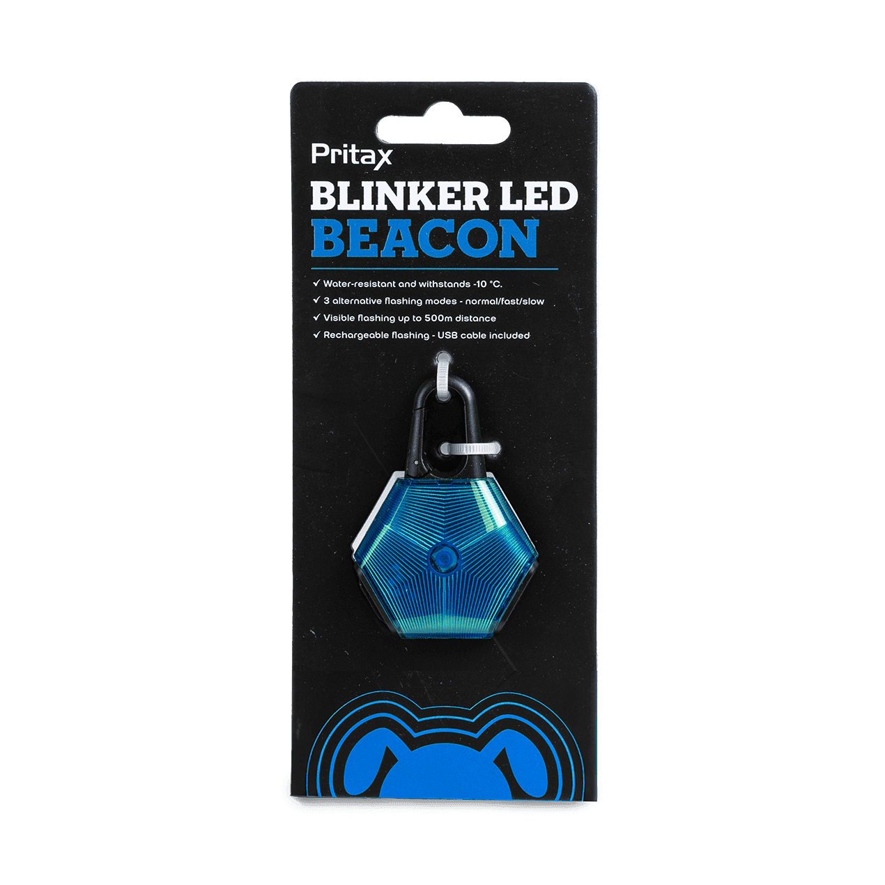 Blinker LED Beacon, 5x6,5cm, Blå