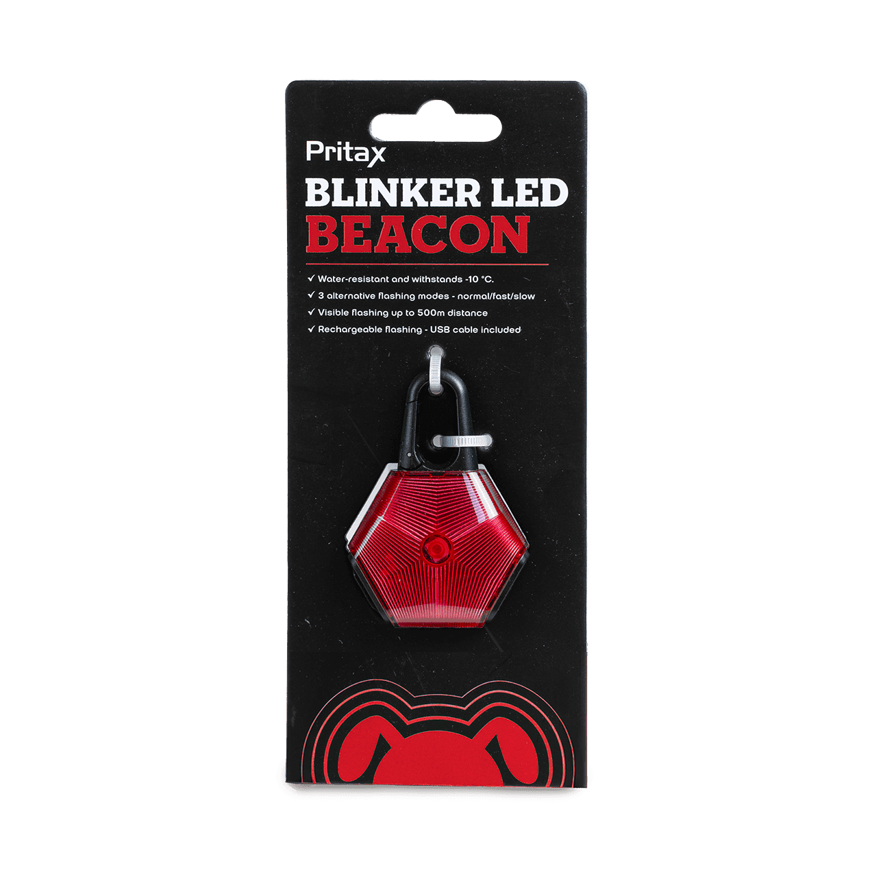 Blinker LED Beacon, 5x6,5cm, Röd