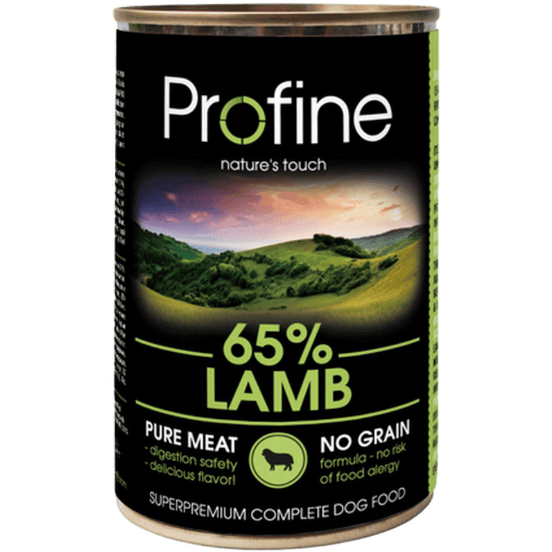Dog Wet Food Cans 65% Lamb With Hearts 400 g