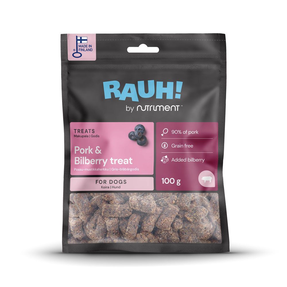 Hundgodis med gris och blåbär - 100 g
