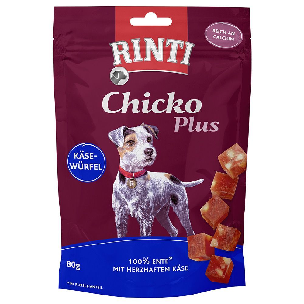 RINTI Chicko Plus tärningar ost & anka  - 6 x 80 g