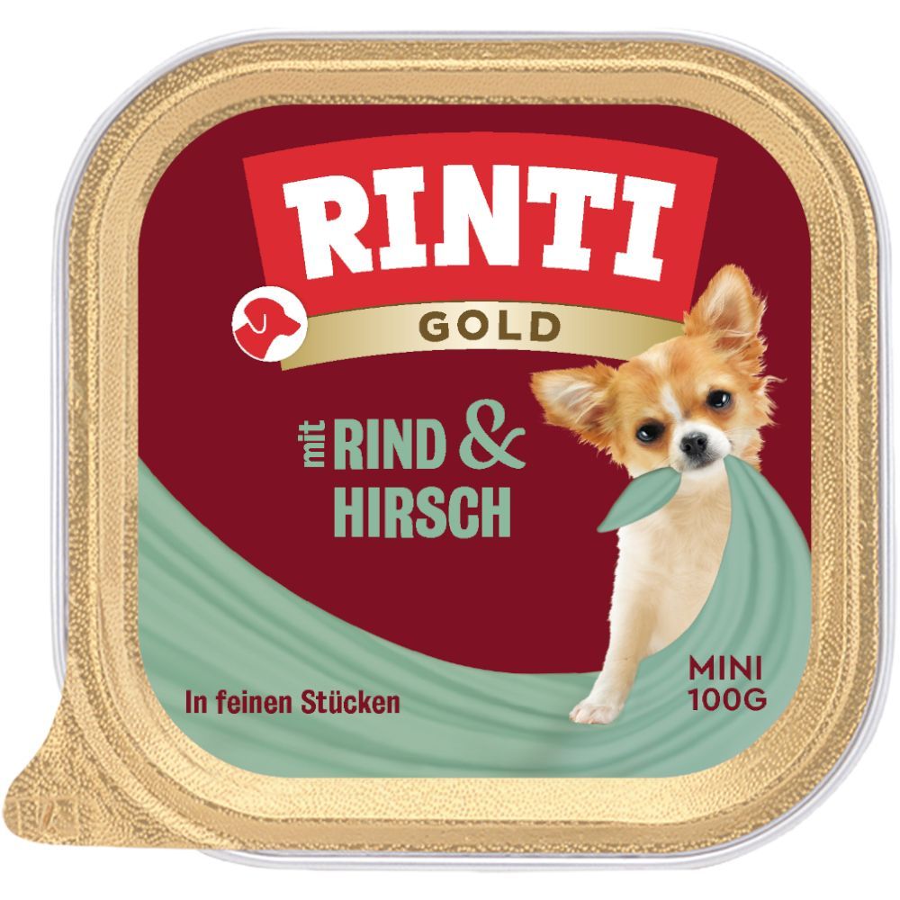 RINTI Gold Mini 6 x 100 g - Hjort & nötkött