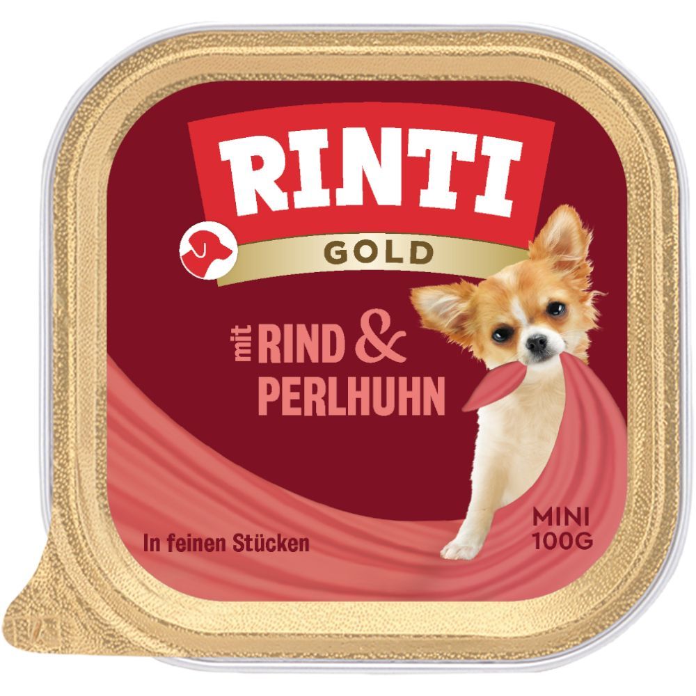 RINTI Gold Mini 6 x 100 g - Nötkött & pärlhöns